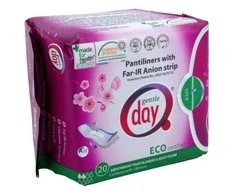 GENTLE DAY ekologiški drėgmę sugeriantys įklotai su anijonų juostele ECO FAR-IR Anion, 20 vnt.