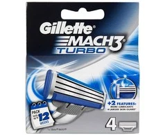 "Gillette Mach3 Turbo" papildymas 4 vienetai