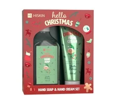 Hiskin Rankų kremas „Hello Christmas“ su saldžiais pistacijų kvapais (60 ml) + rankų muilas su saldžiais pistacijų kvapais (200 ml)