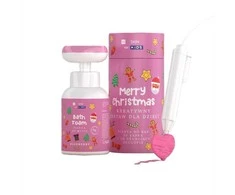 Hiskin Vaikiškas kūrybinis rinkinys „Merry Christmas“ rožinės spalvos rankų ploviklio putos su uogų skoniu, 300 ml + 3D rašiklis, 1 vnt.