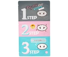 Pleistrai nuo spuogų Holika Holika Pig Clear Blackhead 3-step kit(genuine article sticker)