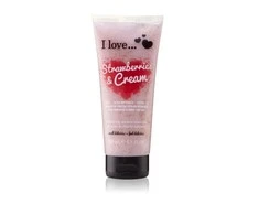 I Love Strawberries &amp; Kreminis Exfoliating Dušo želė, 200 ml