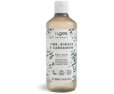 „I Love Naturals Collection“ veganiškas laimo, imbiero ir kardamono drėkinamasis dušo želė visiems odos tipams, 500 ml