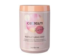 Inebrya Ice Kreminis Keratin atkuriamoji plaukų kaukė su keratinu, 1000 ml