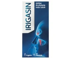 Irigasin Rinkinys nosies ir sinusų skalavimui buteliukas + 12 pakelių
