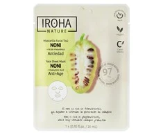 Stangrinamoji veido kaukė Iroha Anti-Age Face Sheet Mask With Noni &amp; Hyaluronic Acid, su morinda ir hialurono rūgštimi