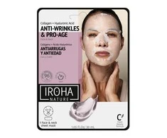 Odos senėjimą stabdanti veido ir kaklo kaukė Iroha Face and Neck Mask Collagen, su kolagenu ir hialuronu, 30 ml