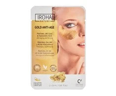 Stangrinamoji paakių kaukė Iroha Nature Gold Anti-age, folijinė, su 24K auksu ir kolagenu, 2 vnt.