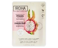 Skaistinamoji veido kaukė Iroha Brightening Face Sheet Mask Dragon Fruit &amp; Hyaluronic Acid, su drakono vaisiumi ir hialurono rūgštimi