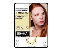 Veido kaukė Iroha Vitamin C + Hyaluronic Acid Illuminating &amp; Hydrating Mask, su vitaminu C ir hialurono rūgštimi, 20 ml