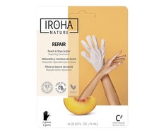 Kaukė rankoms Iroha Regenerating Peach Hand &amp; Nail Gloves su persikais, 1 pora pirštinių