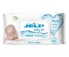 Alg Pharma Jelp „Aqua Wipes“ drėgnos servetėlės, kurių sudėtyje yra 99,9 % vandens, 64 vnt.