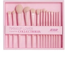 Jessup Makeup Lover Crystal Rožinė Collection IV makiažo šepetėlių rinkinys T495 14vnt.