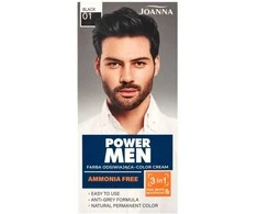Joanna Power Men Color Kreminis 3in1 01 Juodas, 30 g