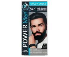 Joanna Power Men Color Kreminis 3in1 01 Juodas, 30 g