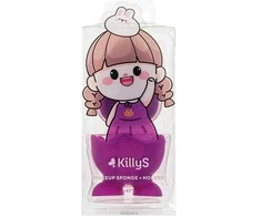 Killys Tamagotchi Girl makiažo kempinė su stovu Violetinė 1vnt.