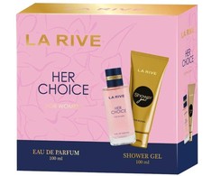LA RIVE rinkinys moterims HER CHOICE (parfumotas vanduo 100 ml+dušo želė 100 ml)