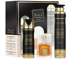 Lattafa Khamrah EDP rinkinys unisex (EDP 100 ml + Dezodorantas 200 ml + Air Freshener 300 ml)