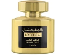 Unisex kvepalai Lattafa Confidential Private Gold EDP, 100 ml