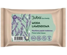 Luba Eco Family šlapias tualetinis popierius su levandų vandeniu 50 vnt.