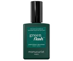 Manucurist „Žalias Flash Shimmery Gold“ viršutinis sluoksnis, 15 ml
