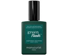 Manucurist „Žalias Flash“ viršutinis sluoksnis, blizgus sidabras, 15 ml