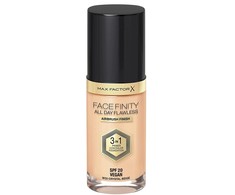 Max Factor Facefinity All Day Flawless Vegan Matte Primer Maskuoklis &amp; Foundation 3-In-1 33 Crystal rusvai gelsvas SPF 20, 30 ml