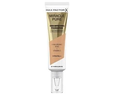 "Max Factor Miracle Pure" odą puoselėjantis makiažo pagrindas "24h Hydration Spf30 45-Warm Almond" 30ml