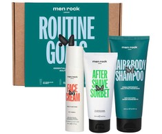Men Rock ROUTINE GOALS Essential Grooming Routine Kit Plaukų ir odos priežiūros priemonių rinkinys vyrams, 1vnt