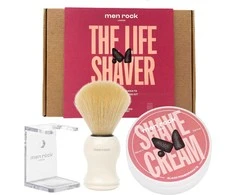 Men Rock The Life Shaver Juodas Pomegranate Essential Shaving Kit Skutimosi priemonių rinkinys, 1vnt