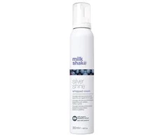 Kondicionuojančios putos šviesiems ir žiliems plaukams Milk_Shake Silver Shine Whipped Cream, 200 ml