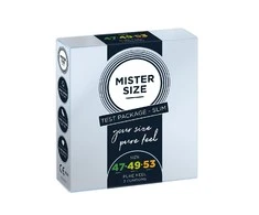 Prezervatyvai „Mister Size“ tinka 47 mm 49 mm 53 mm 3 vnt dydžiui.