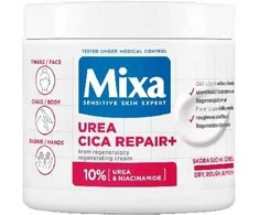 MIXA Urea Cica Repair+ Regenerating Kreminis regeneruojantis veido ir kūno kremas sausai ir šiurkščiai odai, 400 ml