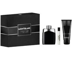 Mont Blanc Legenda rinkinys: tualetinis vanduo purškiklis 100 ml + tualetinis vanduo purškiklis 7,5 ml + dušo gelis 100 ml