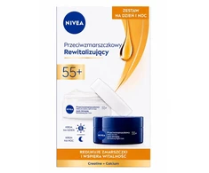 Nivea Przeciwzmarszczkowy+ modelujący krem na noc 55+ 50ml + Przeciwzmarszczkowy+ modelujący dieninis kremas 55+ 50ml