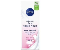 Nivea 24H Drėkinamasis maitinamasis dieninis kremas sausai ir jautriai odai SPF15 50ml