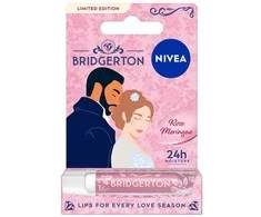 Nivea „Bridgerton Edition Daphne&amp;Simon“ maitinamieji lūpų dažai „Rose Meringue“ 4,8 g