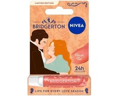 Nivea „Bridgerton Edition Penelope&amp;Colin“ maitinamieji lūpų dažai „Peach Tea“ 4,8 g