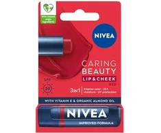 Nivea Caring Beauty Lip &amp; Cheek Raudona, 4,8 g