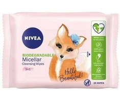 Nivea MicellAir Skin Breathe 3in1 biologiškai skaidžios micelinės makiažo valiklio servetėlės 25vnt.