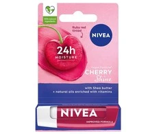 Nivea 24H Moisture lūpų dažai „Vyšnių spindesys“, 4,8 g