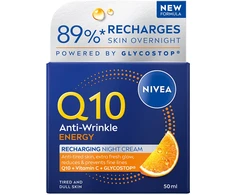 Nivea Q10 energinis naktinis kremas nuo raukšlių – 3 antioksidantai, 50 ml