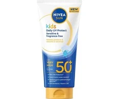 Nivea „Sun Kids Daily UV Protect“ apsauginis losjonas nuo saulės vaikams, skirtas veidui ir kūnui su labai didele apsauga nuo SPF 50+, 100 ml