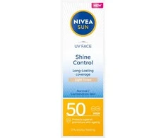 NIVEA SUN Shine Control Matinis veido kremas Light Tonted SPF50 50 ml
