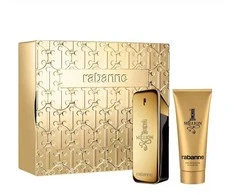 Rinkinys Paco Rabanne: 1 Million, tualetinis vanduo, vyrams, 100 ml + 1 Million, dušo želė, visiems odos tipams, 100 ml