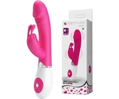 Silikoninis zuikio vibratorius – Pretty Love Gene Rožinė su 30 vibravimo funkcijų