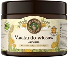 Receptury Zielarki ŽOLŲ RECEPTAI Home Traditions Kiaušinio kaukė sausiems ir pažeistiems plaukams 300ml