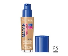 Rimmel London Match Perfection SPF20 makiažo pagrindas Moterims 30 ml, True Ivory 103 - Neutral