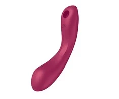Satisfyer Curvy Trinity 1 klitorio stimuliatorius su raudona vibracija