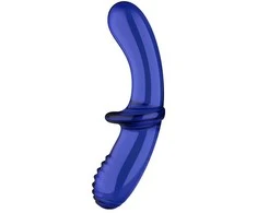 Satisfyer Double Crystal dildo szklane Light Mėlyna